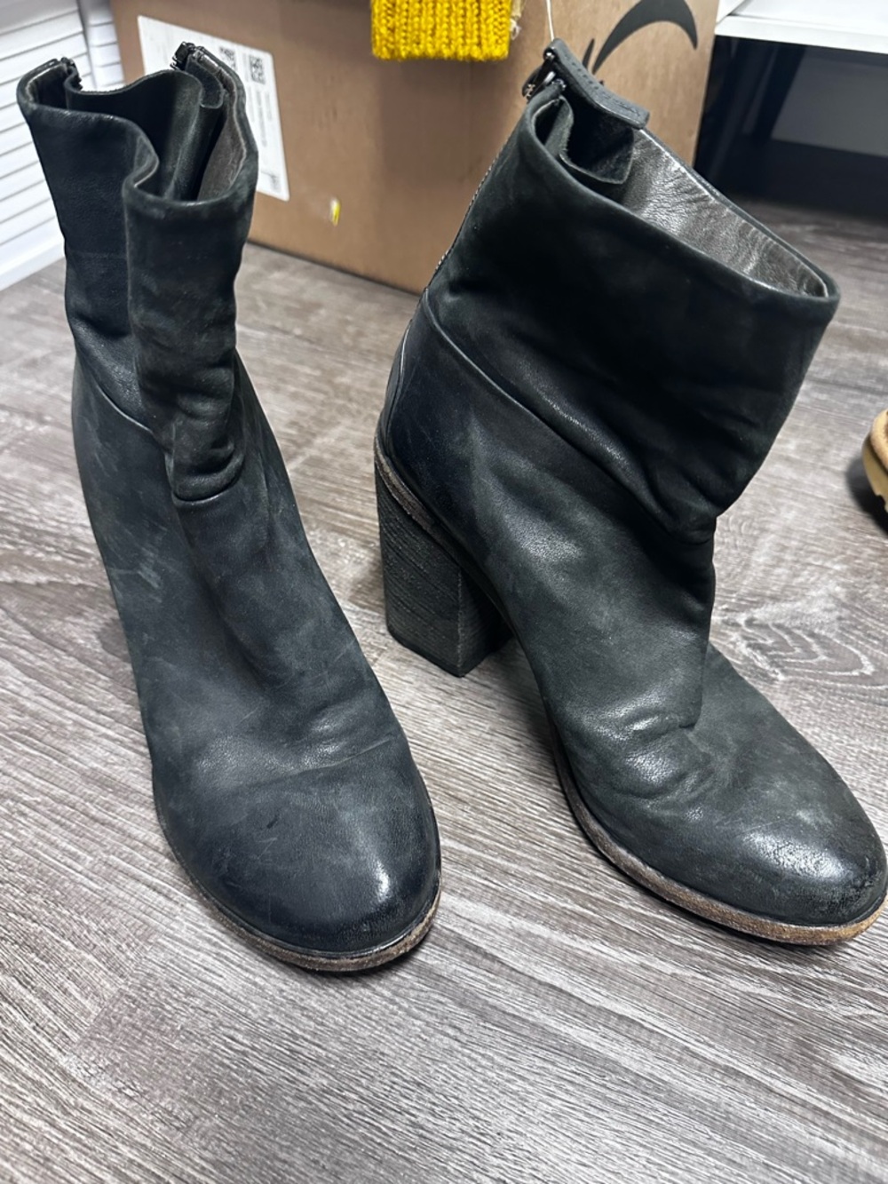 Marséll Black Leather Ankle Boots
